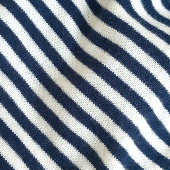 Merona Navy Blue White Stripe Rayon Blend 3/4 Sleeve Button Up Cardigan XS - Picture 15 of 16